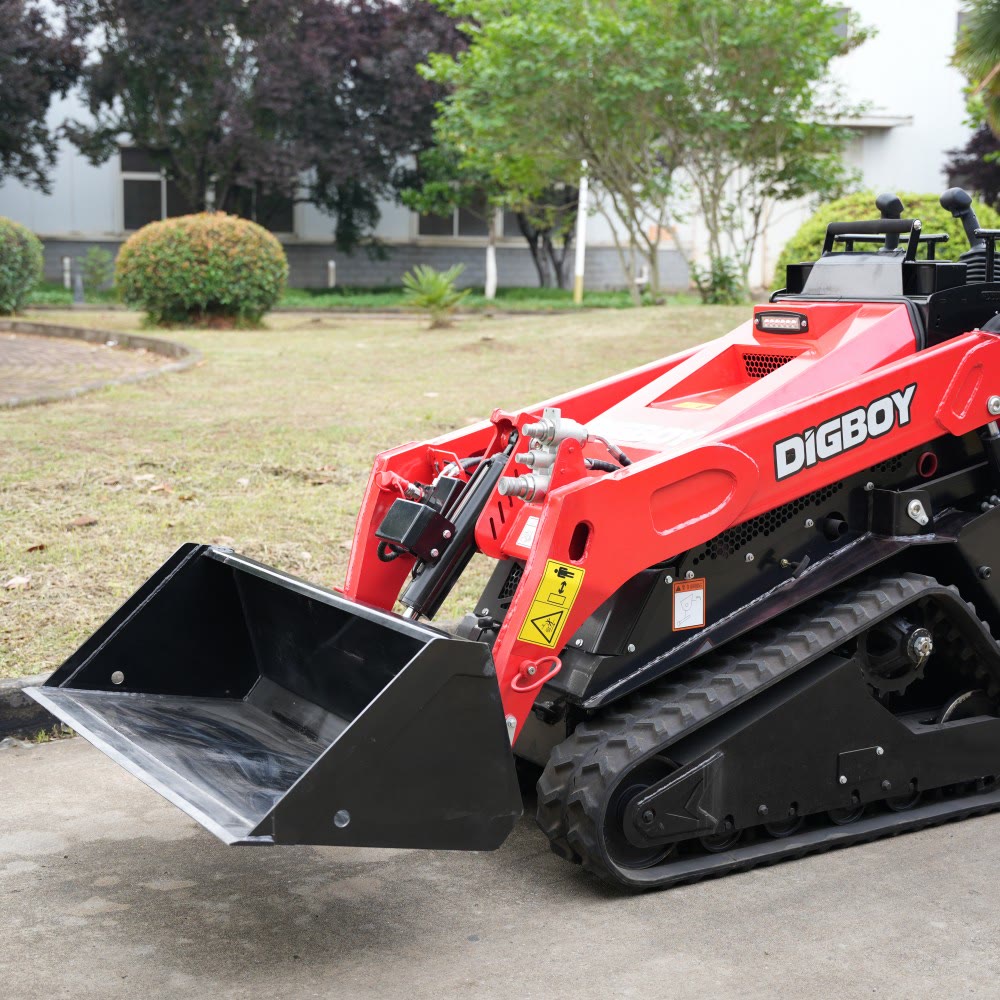 V1000 compact loader with bucket side view